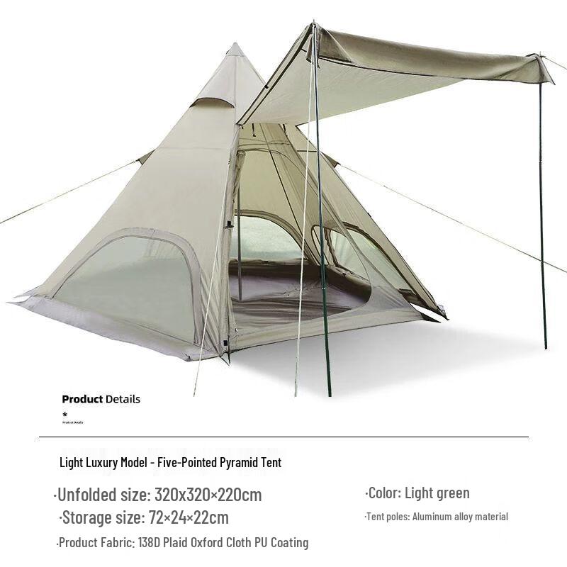 TAN XIAN ZHE Portable Pyramid Camping Tent One Size