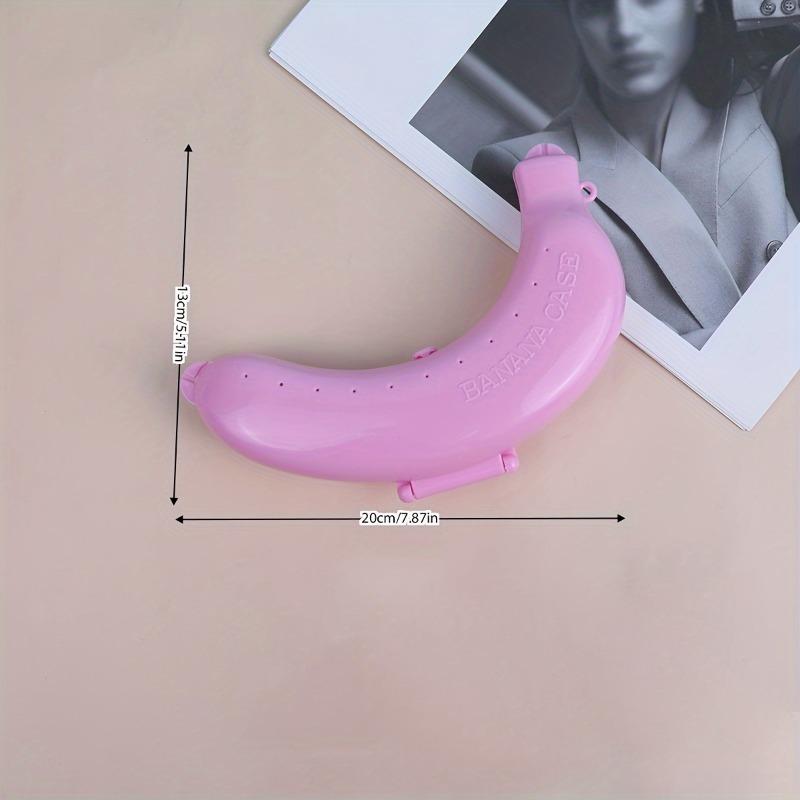 2pcs Durable Plastic Banana Keeper Box - Portable Reusable Fruit Storage Case with Clip-On Lid for Travel & Outdoor Use