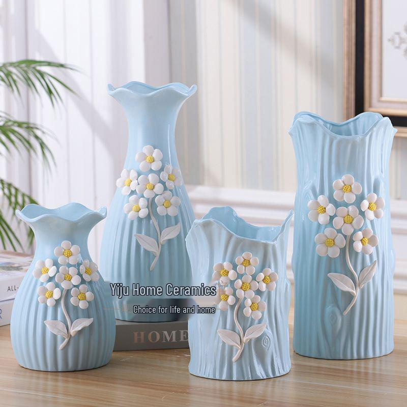 European Modern Ceramic Vase for Flower Arrangements - Ideal Home Decor for Living Room, Dining Table, or Coffee Table - Perfect Housewarming Gift