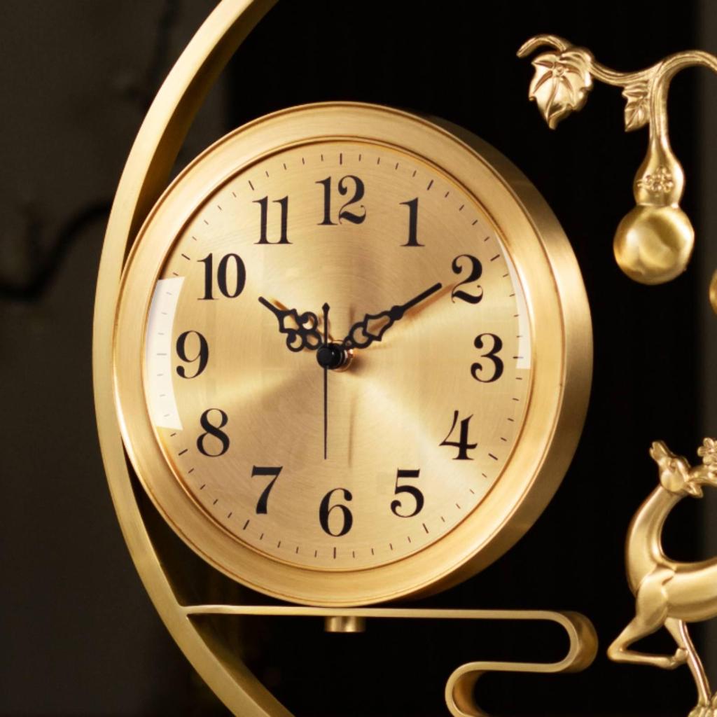 Brass Tabletop Clock Finish Decorative Ornate