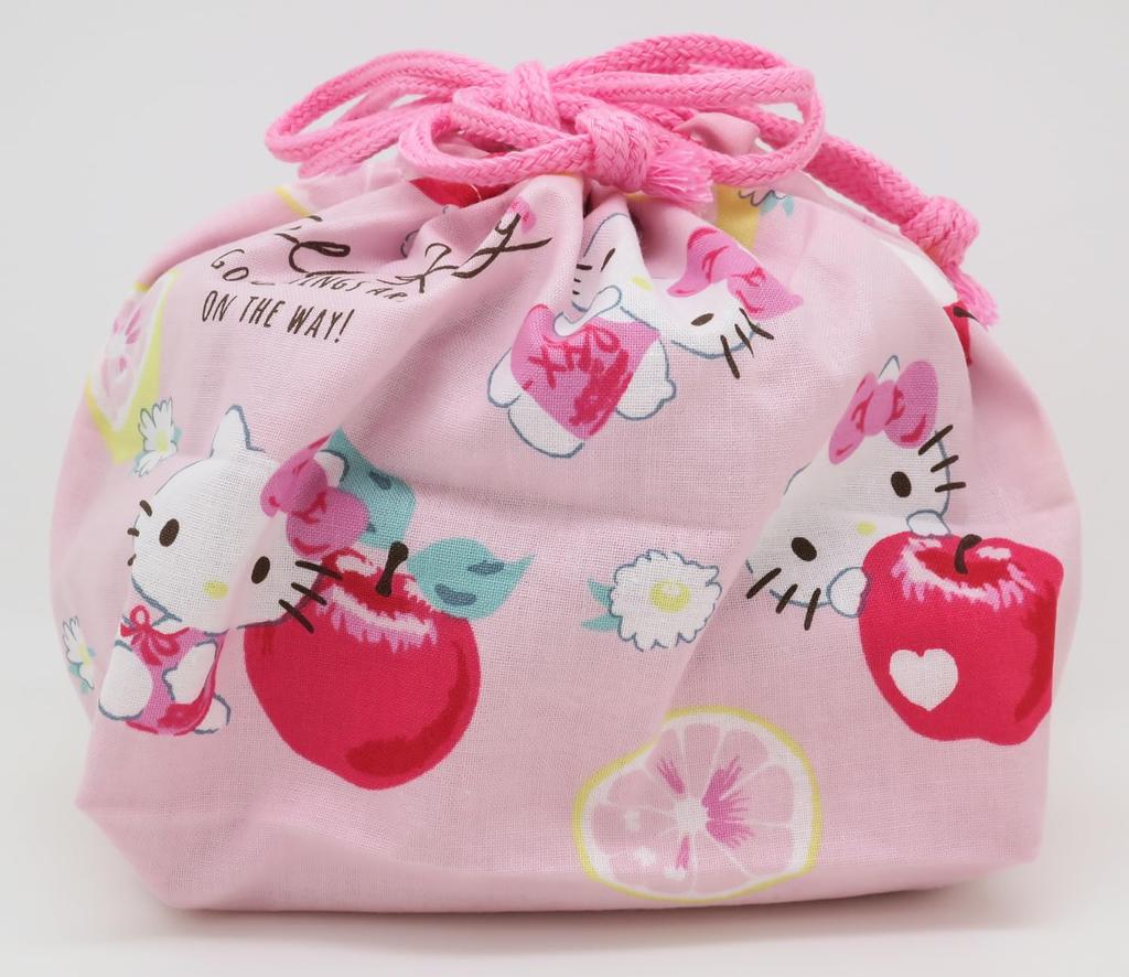 OSK Hello Kitty Fruit Lunch Drawstring Bento Made in Easy to Easy to for Girls and Elementary School (OSK) Bag, Bag, Japan, Stylish, Cute, Simple,