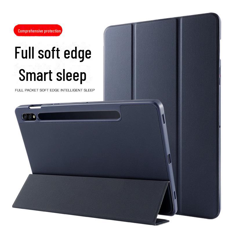 Leather Tablet Case with Pen Slot for Samsung Tab S8/Plus/S8 - Protective and Stylish Solution