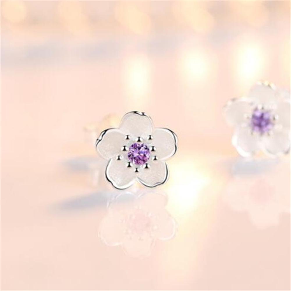 Boucles d'oreilles en argent 925, bijoux de luxe, motif champignon, romantique, cerise, petites, propres, rose, violet