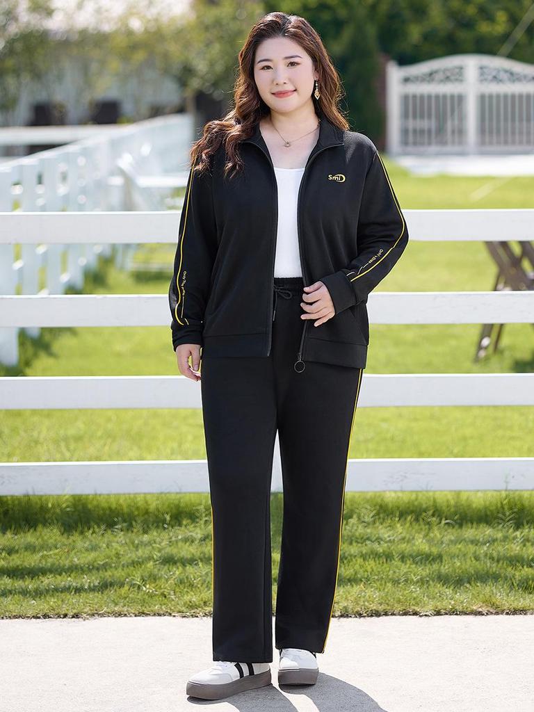 Middle-aged Women's Plus Size Casual Autumn Sportswear Set - 2025 New Two-Piece Sweatshirt Outfit