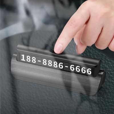 Car Accessories Mini Portable Telephone Number Plate With Switch Phone Number Business Card Temporary Parking Card Plate