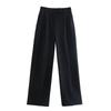 Autumn Straight-leg Professional Black High Waist Loose Pants