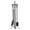 Fireplace Tool Set, 5 PCS Fire Tool Set and Holder with Four-Prong Stand, Tongs, Ash Shovel, Brush, Fire Place Poker, Wrought Iron Fireplace