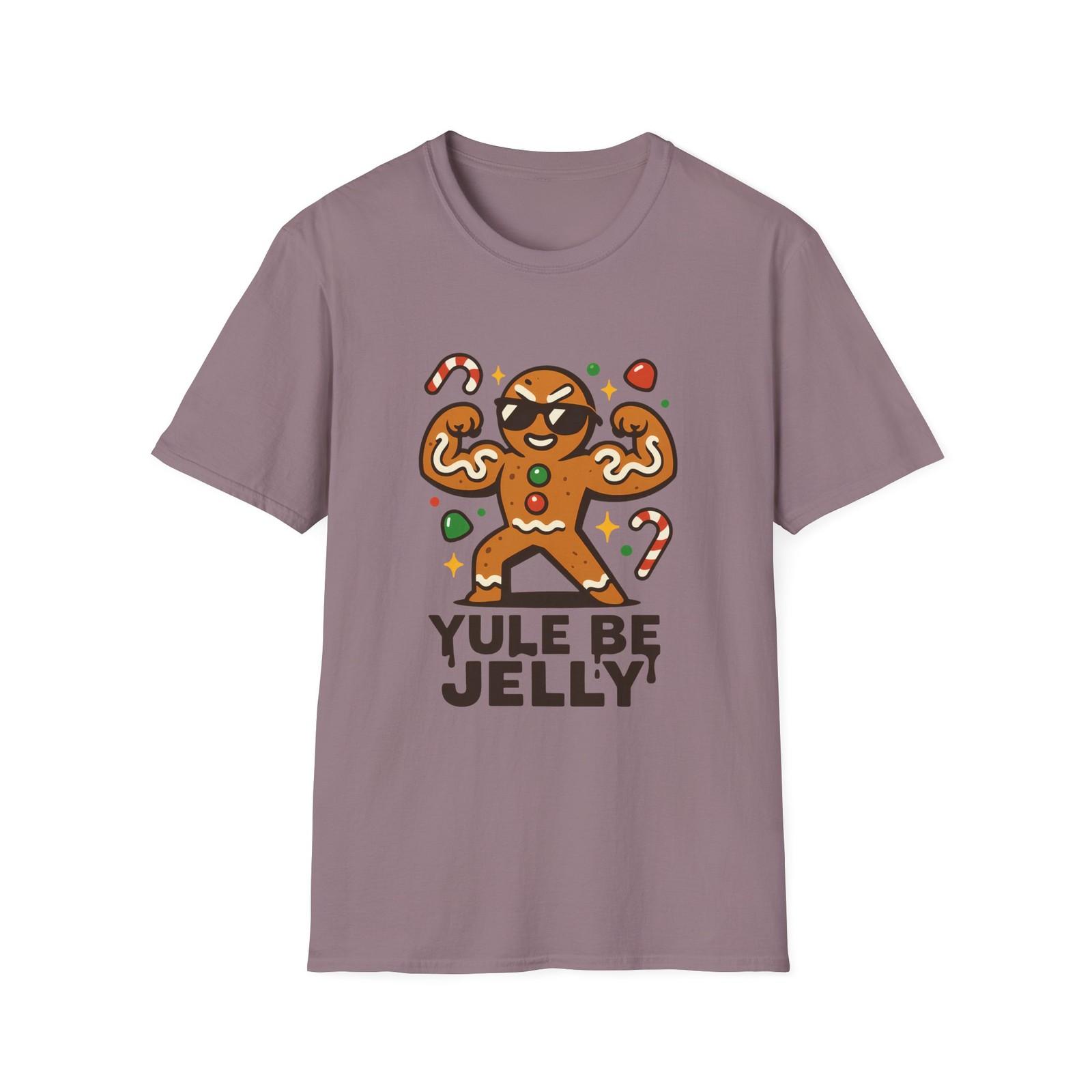 Unisex Softstyle T-Shirt Mens Womens Tees Top Gingerbread Man Flexing Funny Holiday Christmas S
