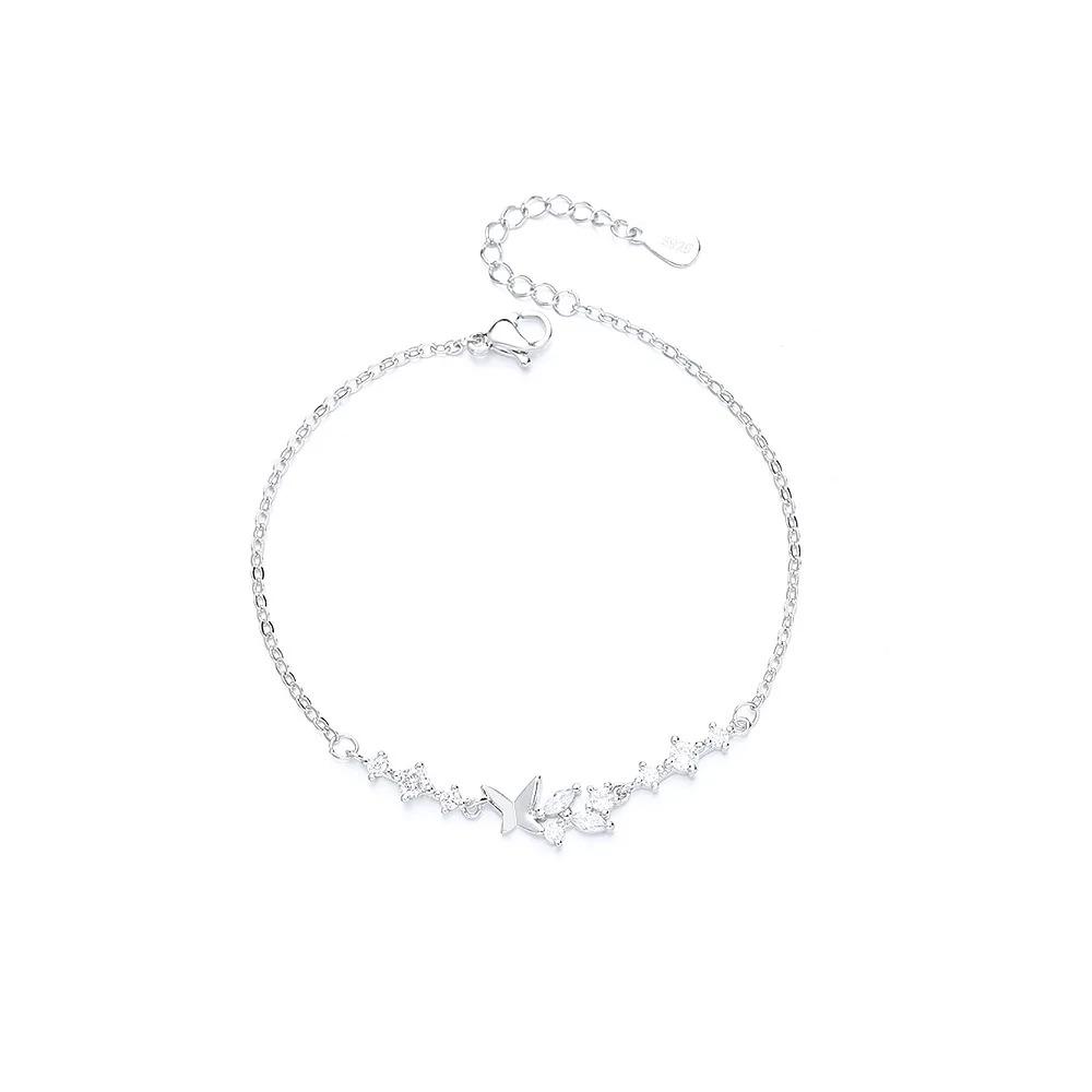 925 Silver Double Love Heart Hollow Beads Bracelet Adjustable Romantic Jewelry for Women Fashion Classic
