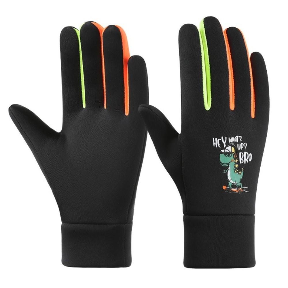 Windproof Children Cycling Gloves Cartoon Dinosaur Sports Skiing Gloves Cute Kids Warm Gloves