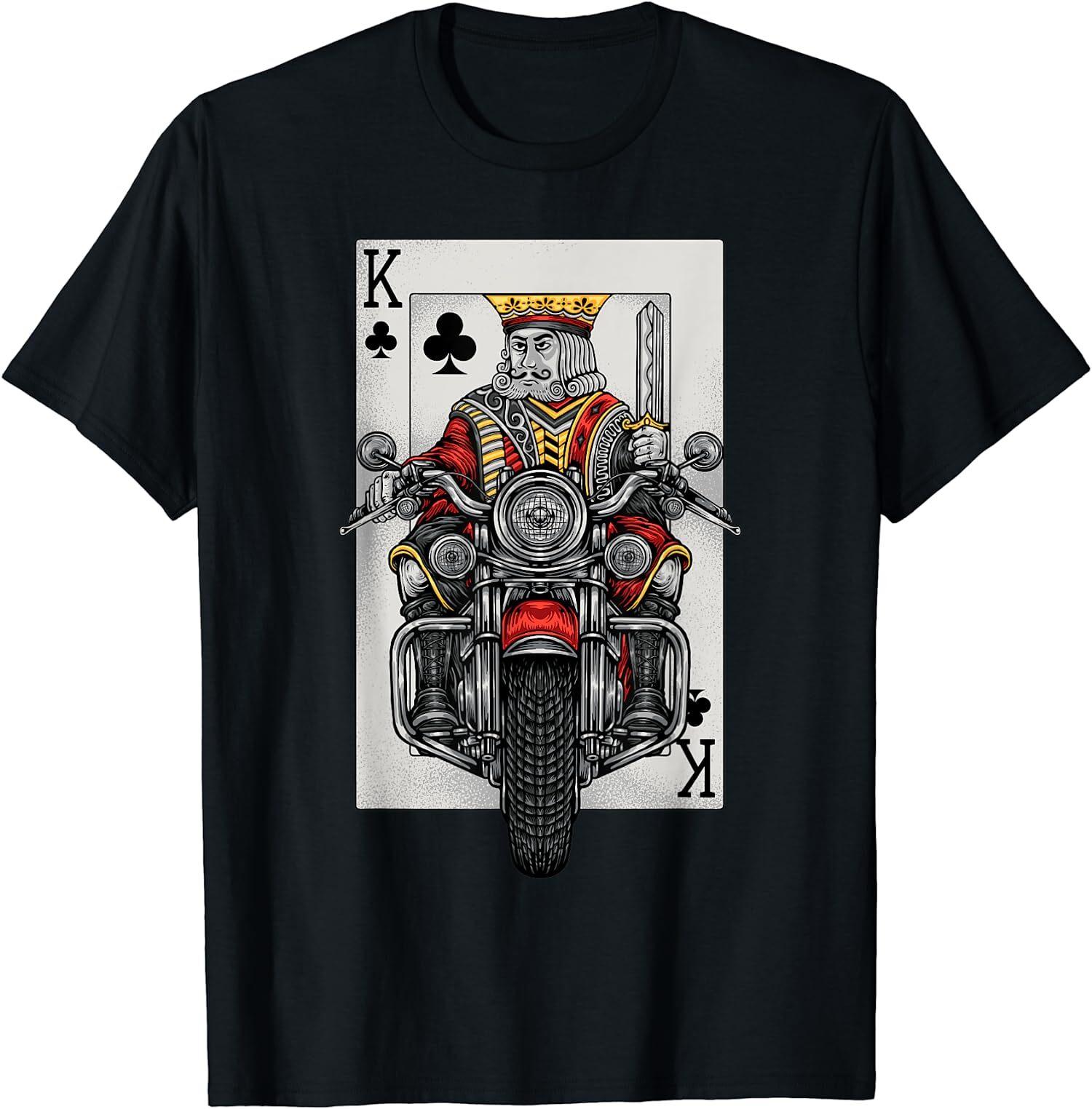 NEW LIMITED Playing Card King Riding A Road Motorcycle T-Shirt M