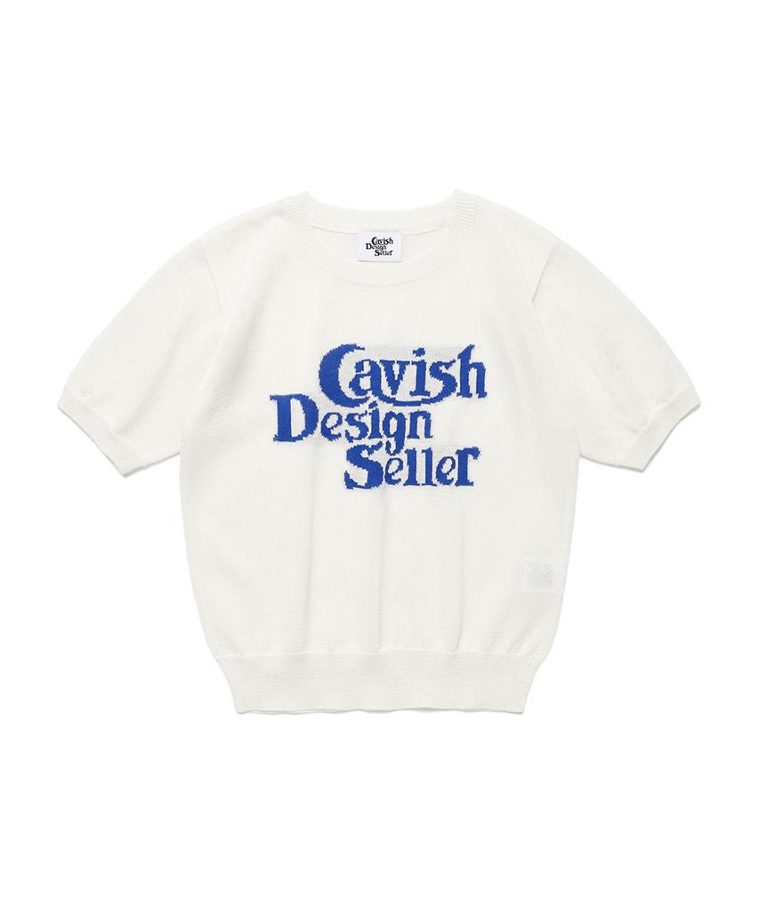 CAVISH W Seller Logo Intarsia Knit Ivory(Cv2Emfk601A)
