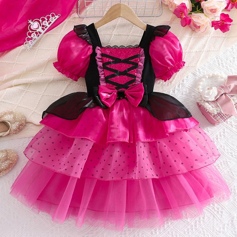 Nuovo Vestito da Ragazza Vampiro Vestito Soffice per Bambine Rete Vestito Principessa Viola Vestiti Cool Lolita Costume per Festa di Carnevale