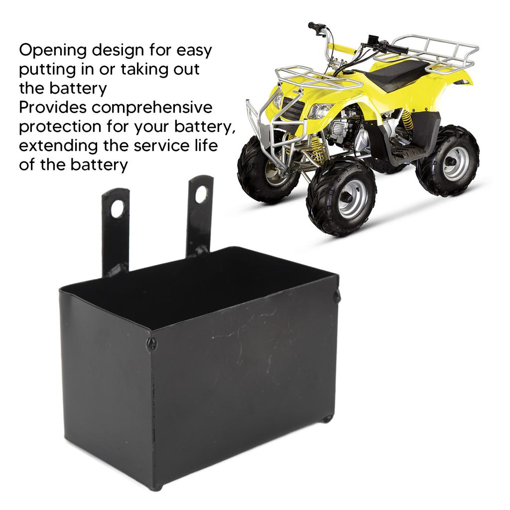 Motorcycle Battery Carrier Case Box Holder Black Rustproof Sturdy Structure for 50cc To 125cc ATV Motorbike Dirt Bike