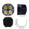 Motorcycle Universal LED Headlight Waterproof Super Bright Spotlight Lamp 12-30V