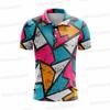 Golf Polo Shirt Diamond Pattern Polo Shirt Summer Short Sleeve T-shirt Quick Drying Breathable