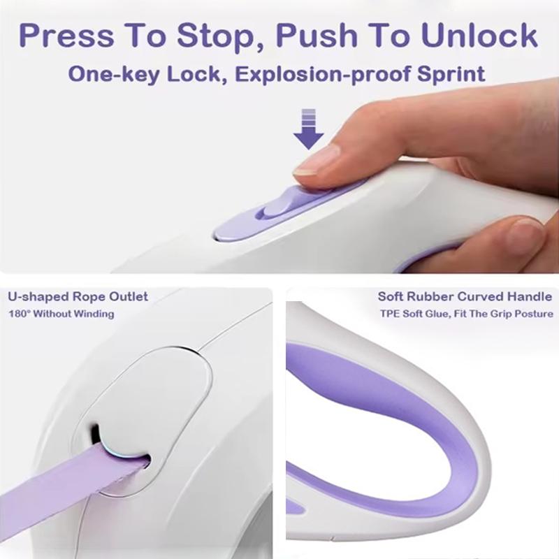 3M Dog Leash Automatic Tow Rope with Flashlight Rgb Light Durable Puppy Collar Extension Walking Running Lead Pet Supplies