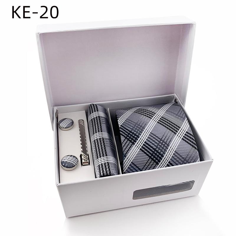 Men'S Tie Gift Box 6-Piece Set Tie Pocket Towel Scarf Cuff
