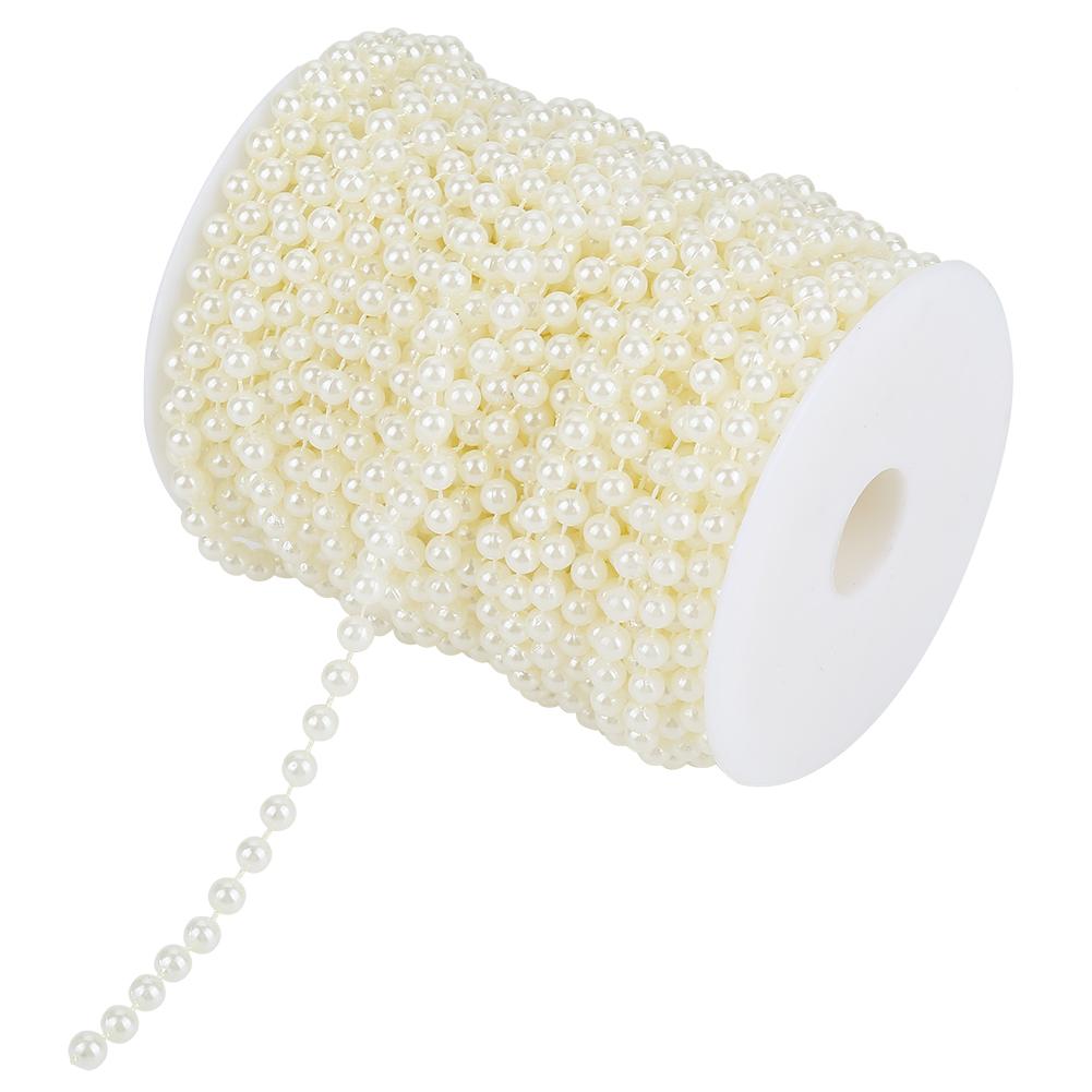 25mCelsiusroll Grinding Pearl Wire Beads Garland String   Wedding Decoration 6mm(white)