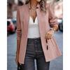 VEZFAA   Women's Fashion Casual Solid Color Print Fall Winter Long Sleeve Stand-Neck Jackets & Coats