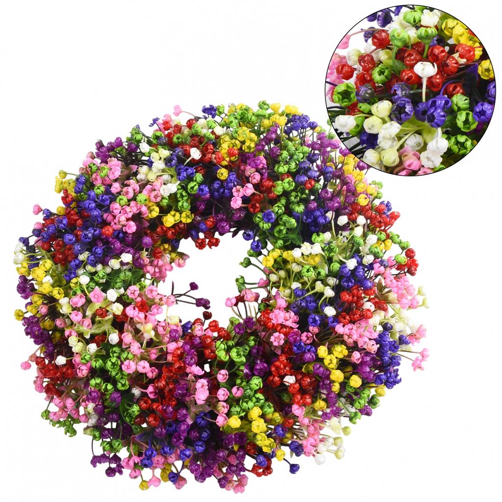 Spring Wreaths for Front Door Spring Decor Summer 40cm Gypsophila Wreaths