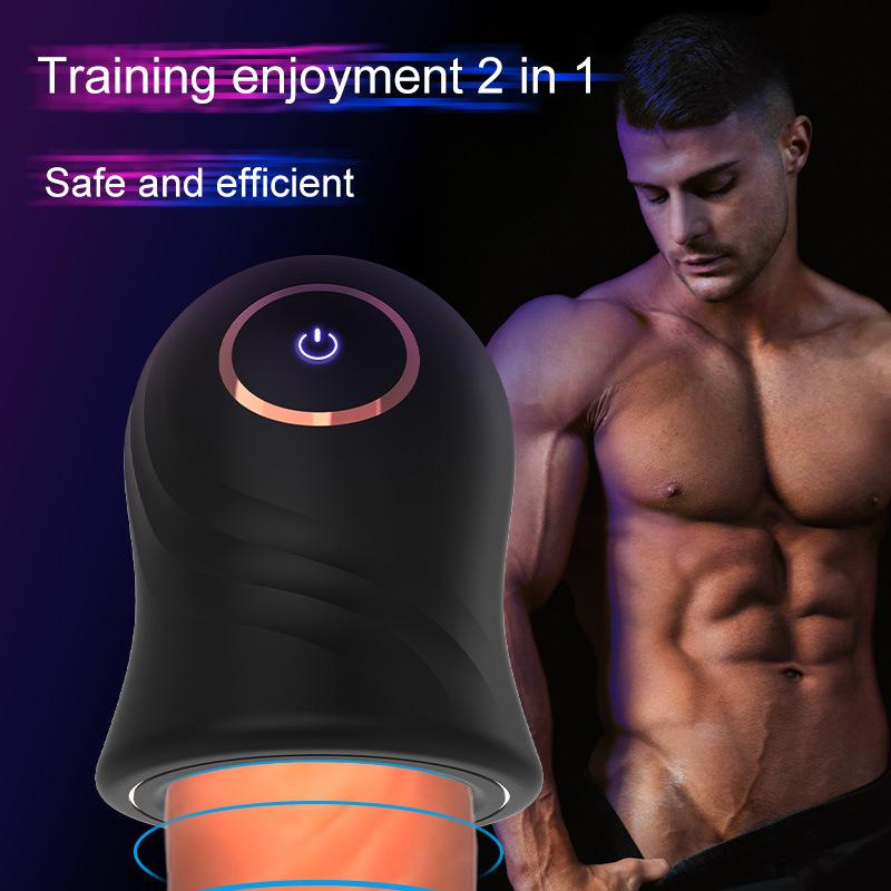 Male Masturbator Glans Massage Vibrating Exerciser Automatic Strong Vibration Electric Training Oral Sex Cup