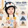 Fleece Lined Penguin Baby Hat Soft Knitted Baby Winter Cap Cartoon Kids Hat  Boy Girl Unisex