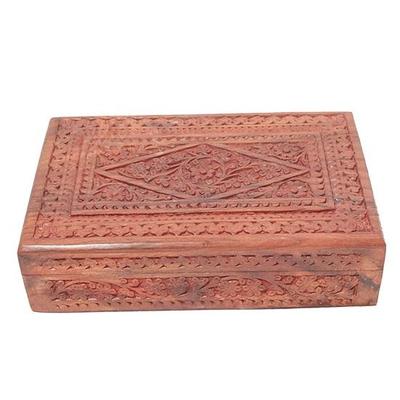 25.4 Cm Sheesham Wooden Rectangular Storage Box Hand Carved Jewellery Box Decorative Gift Box
