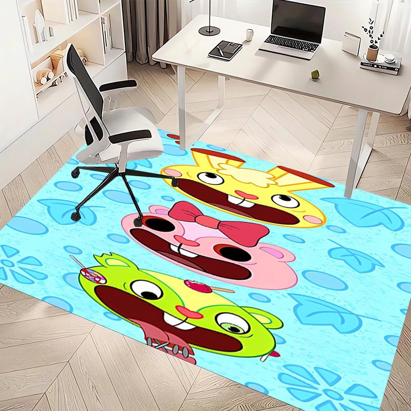 1pc Happy Tree Friends5 Print Area Rug - Soft, Washable Non-Slip Indoor Mat, Living Room, Home Office Decorative Rug,Office Decorative