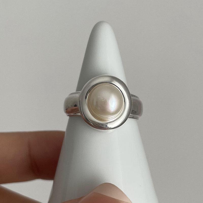 Woven Pearl Flower Ring - Elegant Adjustable Fashion for Women Adjustable Open Ring