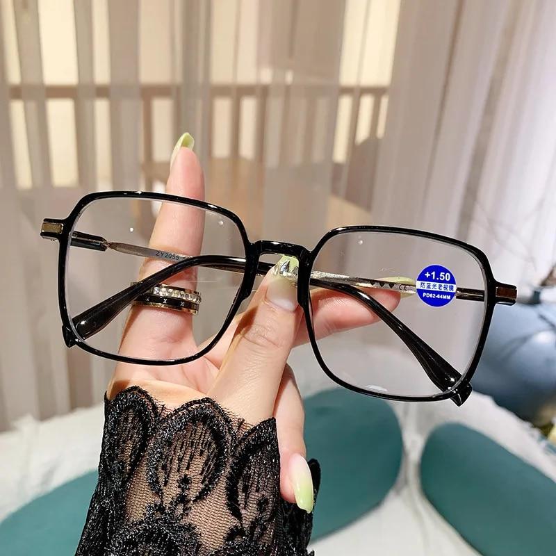 Große Übergroße Neue Trend Lesebrille Klassische Anti-blau Licht Presbyopie Brillen Männer Frauen Weitsichtige Brillen Grad + 4,0