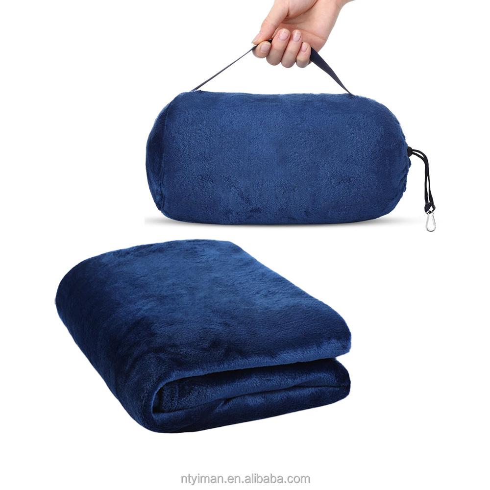 2 In 1 Multifunctional Travel Blanket, Lightweight and Warm, with Drawstring Storage Bag, Suitable for Aircraft and Camping