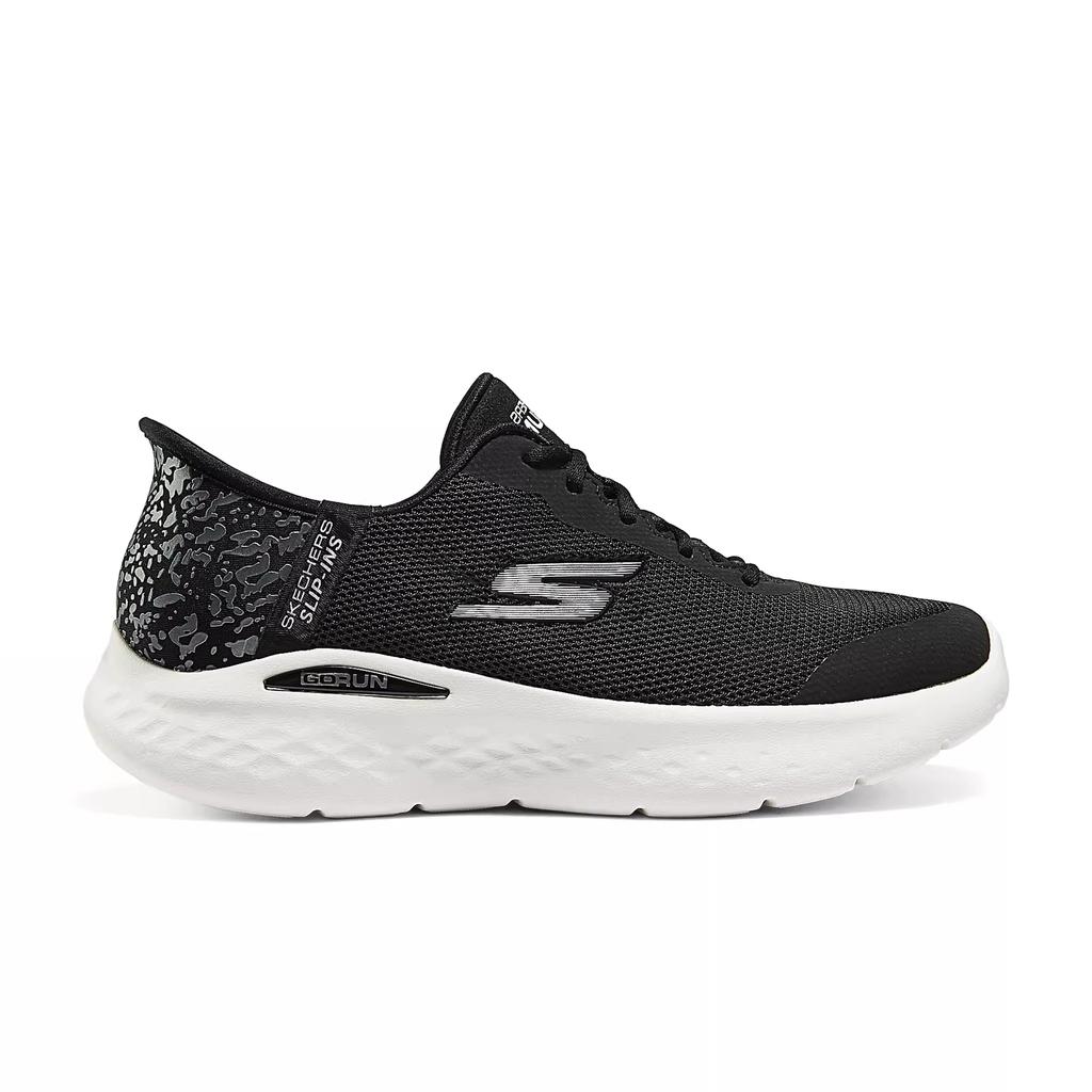 Skechers Go Series Comfortable Versatile Durable Breathable Lightweight Low-Top Running Shoes Women Sneakers Black White 129449-BKW
