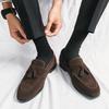 Frosted Leather Lazy Pedal Beanie Shoes Men's Business Leisure Pointed Leather Shoes Nightclub Hairstylist Trendy Shoes