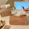 Light Luxury Leather Tissue Box Home Living Room Car Mounted Paper Bag Creative Restaurant Paper Box Home Decoration