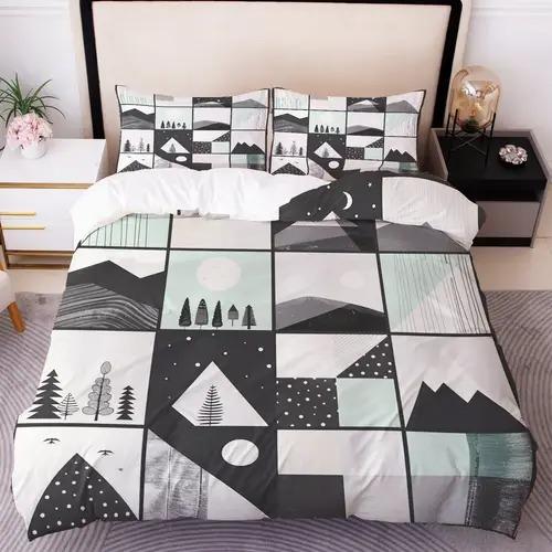 Comforter Snow Mountain Snow Mountain Background Skiing Theme Suitable For Children Kids Adults Warm Breathable