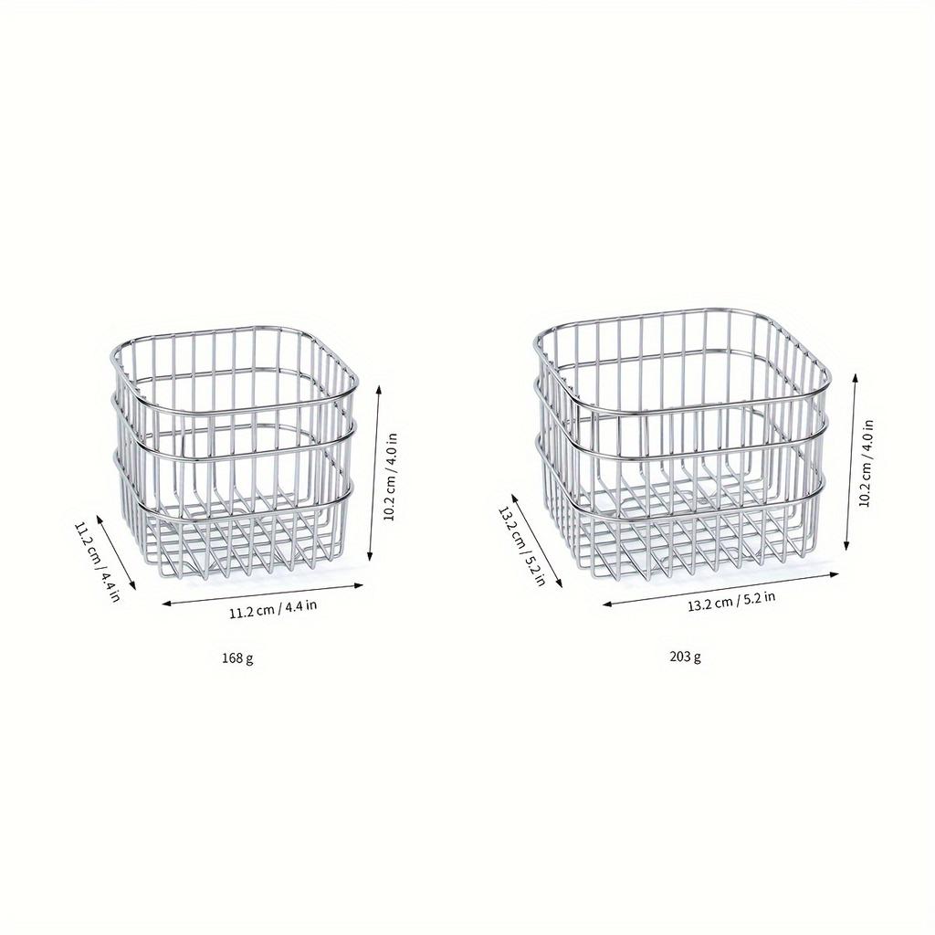 1 Stainless Steel Storage Basket - Versatile & Lightweight, Perfect for Desk, Bathroom, Bedroom Organization | Holds Cosmetics, Perfume, Masks & More