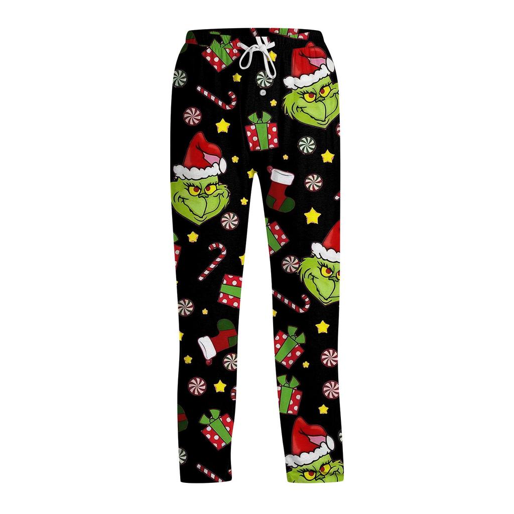 Herren Allover bedruckte Homewear-Hose Schlaf-Pyjamahose Lange Hose Pyjamahose