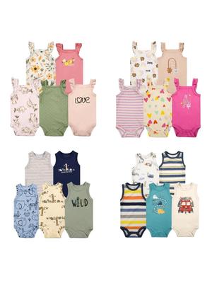 Summer Infant Cotton Romper Bodysuit with Snap Crotch