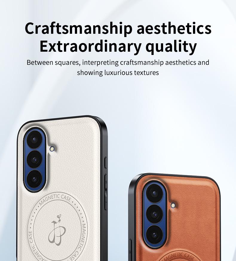 Samsung Z Fold7 Magnetic Leather Case: Anti-Drop, Invisible Stand