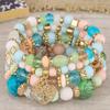 Bohemian Heart Tree Charm Bead Bracelets Set New Statement Multilayered Bracelets Pendant Charm Stretch Bangles Female Jewelry