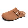 Half Shoes For Men Mules Suede Leather Loafers Slippers Open-Back Casual Shoes Backless Slides Sandal Platform Slip On Flats