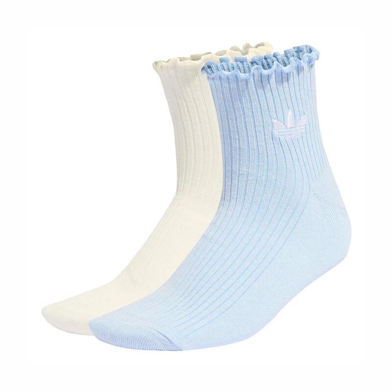 Adidas Originals Women s Ruffle Ankle Socks 2-Pair Pack M