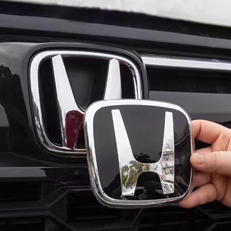 Car Mirror surface Logo Front Grille Trunk Steering Wheel Decoration Accessories For 2006-2019Honda Civic 8th 9th 9.5th 10th Gen aju256