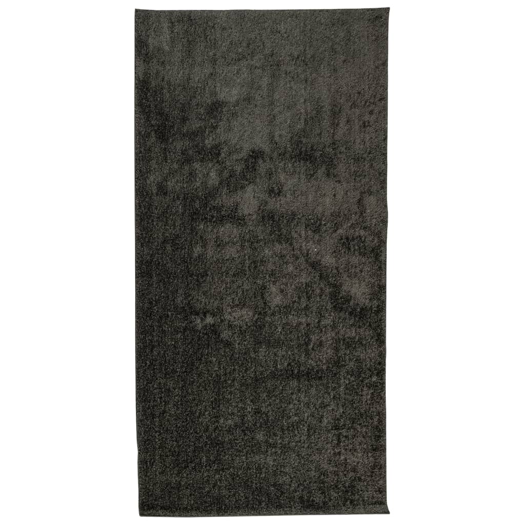 ISTAN High Pile Shiny Rug In Anthracite 100 X 200 Cm