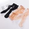 Women's Ultra-Thin Mid-Calf Crystal Stockings - Anti-Snag, Black & Flesh-Colored, Spring & Autumn Wear