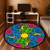 1pc Sun Moon Round Chair mat office Area Rug - Non-Slip, Floor Mat for Office, Bedroom, Ideal home decor gift p0105029