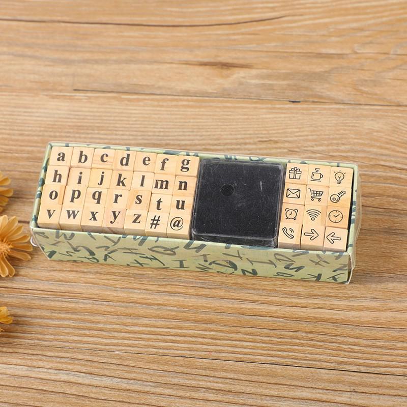 Set Sigillo con Timbro a Inchiostro - Kit Fai da Te da 40 Pezzi con Lettere, Numeri e Simboli
