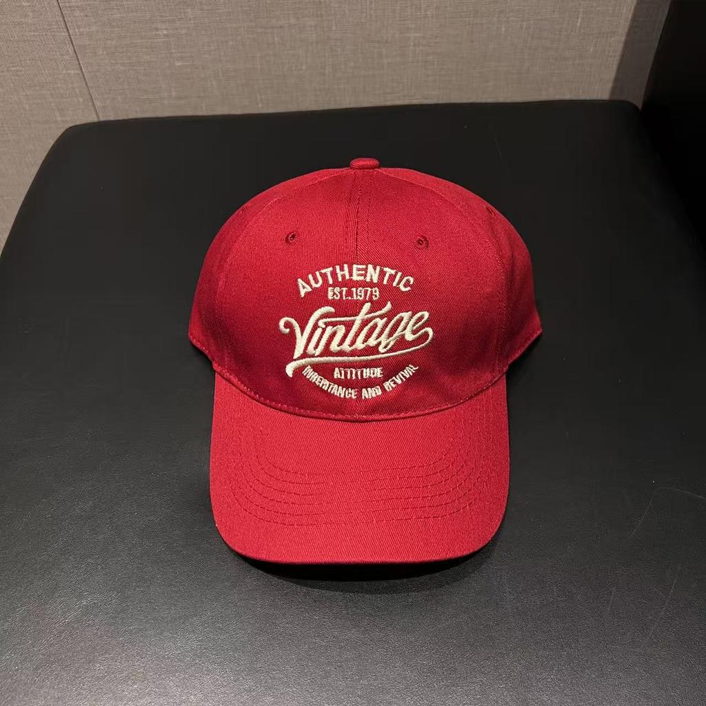 Vintage Embroidered Cap Three-dimensional Letter Embroidered Baseball Cap Personalized Letter Men's and Women's Hats Sun Hat