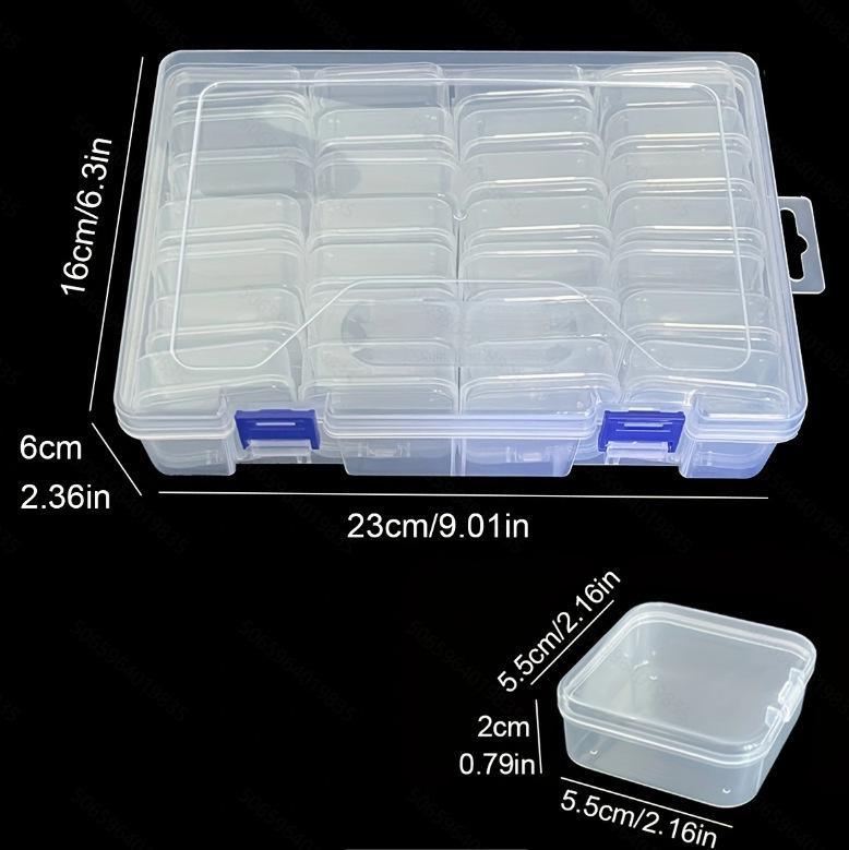 Transparent Bead Compartment Box with Lid for DIY Storage